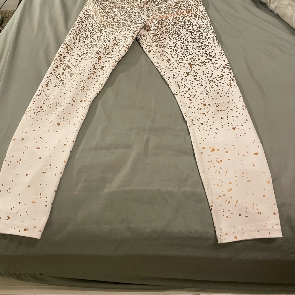 ZYIA White and Gold Active Pants
